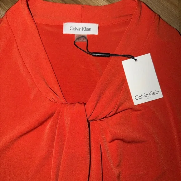 Calvin Klein Vibrant Orange Blouse - Picture 2 of 3